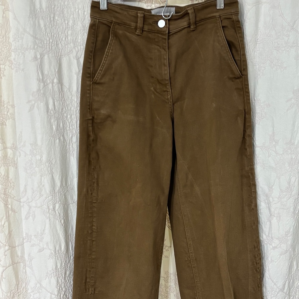 Everlane Woman’s Utility Highwaisted Wide Leg Ankle Pant Tan Size 2